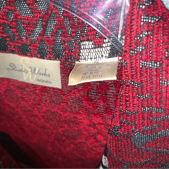 Vintage Studio Works Women’s Jacket~Size 2XL~Patterned Lightweight~Red/Black EUC - Picture 15 of 16